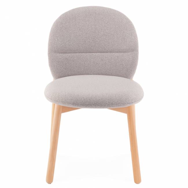 Стул деревянный с обивкой Meiko натуральный, серый 480х550х800 мм