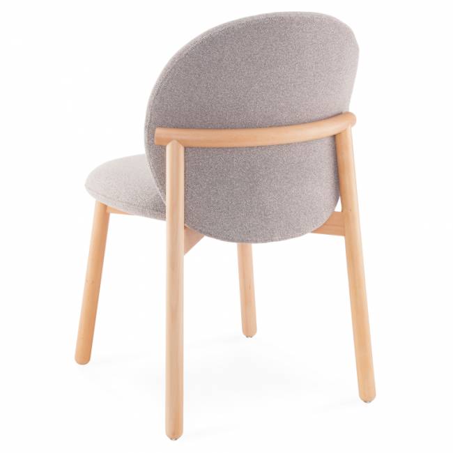 Стул деревянный с обивкой Meiko натуральный, серый 480х550х800 мм