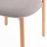 Стул деревянный с обивкой Meiko натуральный, серый 480х550х800 мм