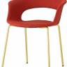 Кресло с обивкой Lady B Pop сатинированная латунь, красный 560х580х780 мм