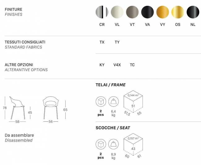 Кресло с обивкой Lady B Pop сатинированная латунь, красный 560х580х780 мм