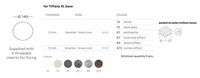 Столешница круглая Compact Laminate для подстолья Tiffany XL антрацит Ø1500х12 мм