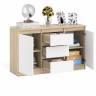 Комод-тумба три ящика и две дверки Мори МК1200.3 цвет дуб сонома/белый