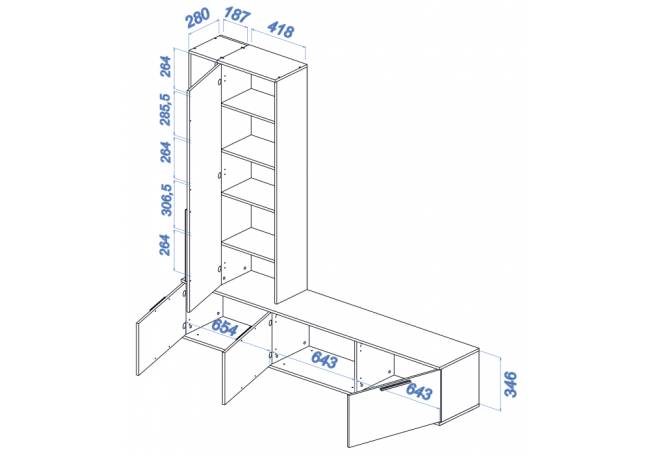 Филеста кашемир / дуб вотан комплектация 1