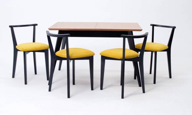 Стол Сканди 120 чёрное дерево/натур