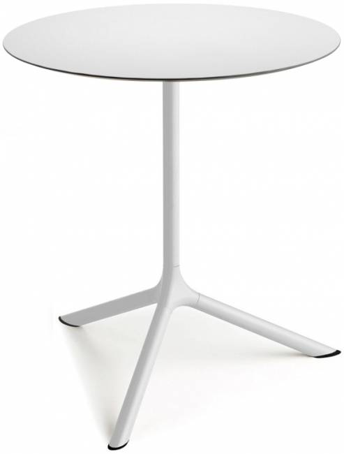 Стол ламинированный обеденный Tripe Maxi белый, белый Ø800х740 мм