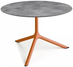 Столик ламинированный кофейный Tripe Maxi терракотовый, цементный Ø800х510 мм