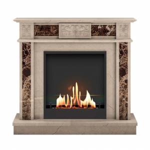 Биокамин в мраморном портале SteelHeat Vienna (Стекло)