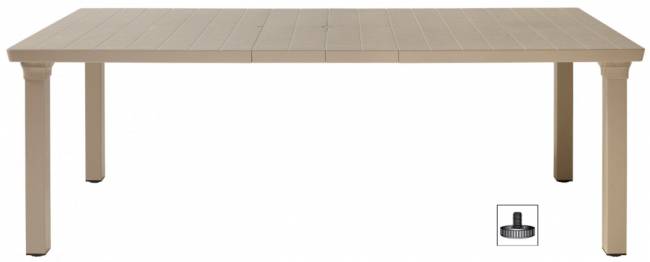 Стол пластиковый раздвижной Per 3 тортора 1700-1950-2200х1000х750 мм