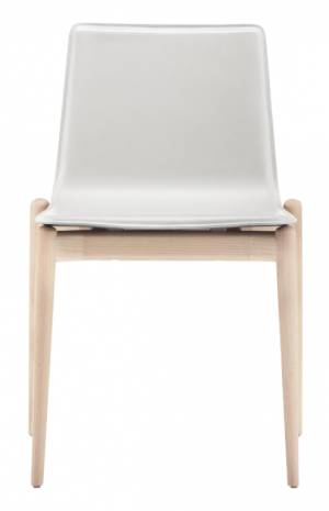 Стул деревянный с обивкой Malmo беленый ясень, белый 510х510х780 мм