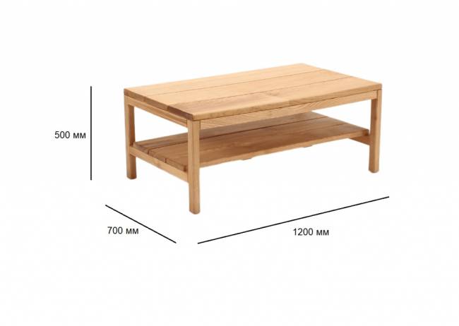 Столик кофейный деревянный Mint 1200х700х500 мм