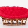 Кресло "MAMASAN" коньяк  красная подушка