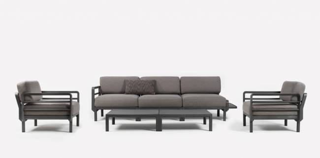 Столик пластиковый боковой Maximo Portaoggetti базальт 210х800х205 мм