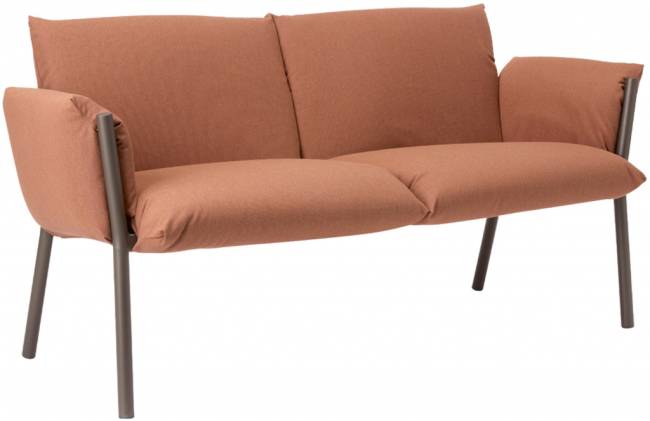 Диван плетеный с подушками Brezza мокко, розовый 1260х510х710 мм