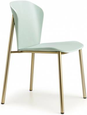 Стул деревянный Finn Metal Wood матовое золото, бук матовый аквамарин 480х530х780 мм