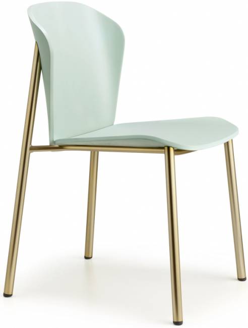 Стул деревянный Finn Metal Wood матовое золото, бук матовый аквамарин 480х530х780 мм