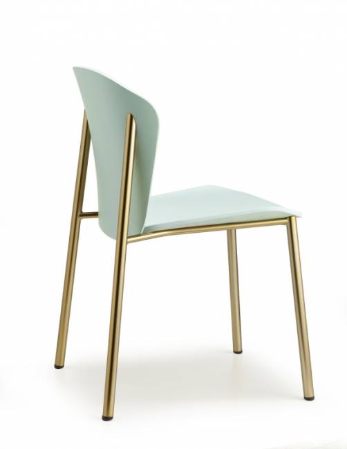 Стул деревянный Finn Metal Wood матовое золото, бук матовый аквамарин 480х530х780 мм