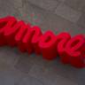 Скамья пластиковая дизайнерская Amore Standard пламенный красный 1450х380х450 мм