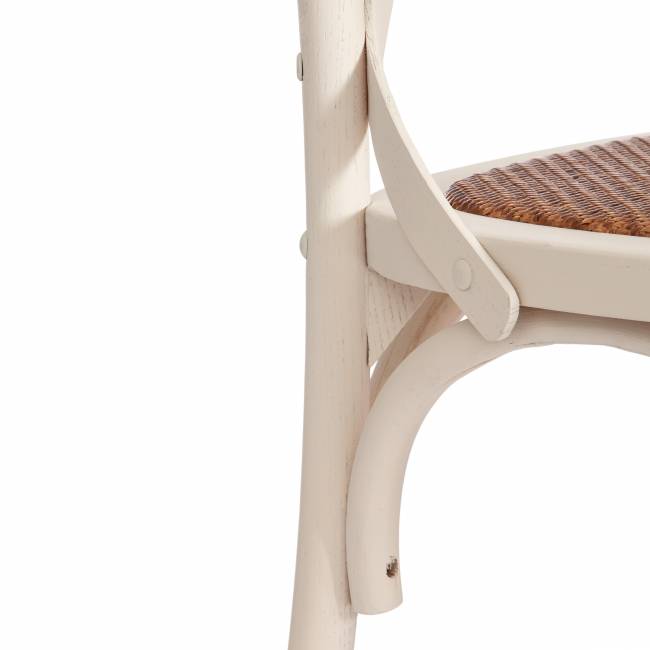 Стул CROSS (mod.CB2001) дерево вяз, 49.5*53.5*87, Белый (butter white) белый дерево вяз