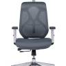 Кресло офисное / Имидж gray / белый пластик / серая сетка / серая ткань