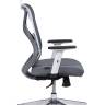 Кресло офисное / Имидж gray / белый пластик / серая сетка / серая ткань