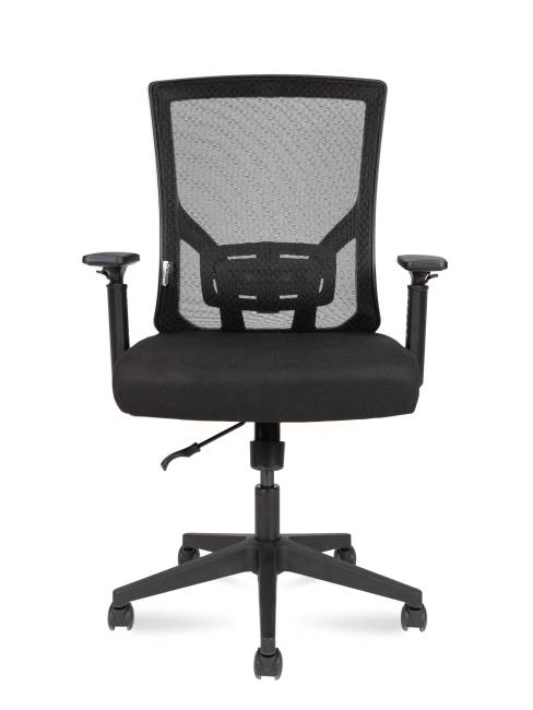 Кресло офисное / Гарда LB / черный пластик / черная сетка / черная ткань