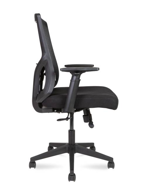 Кресло офисное / Гарда LB / черный пластик / черная сетка / черная ткань