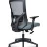 Кресло офисное / Гарда LB / черный пластик / серая сетка / серая ткань