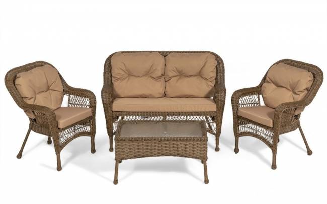 Комплект мебели MEDISON M (Мэдисон) коричневый из искусственного ротанга