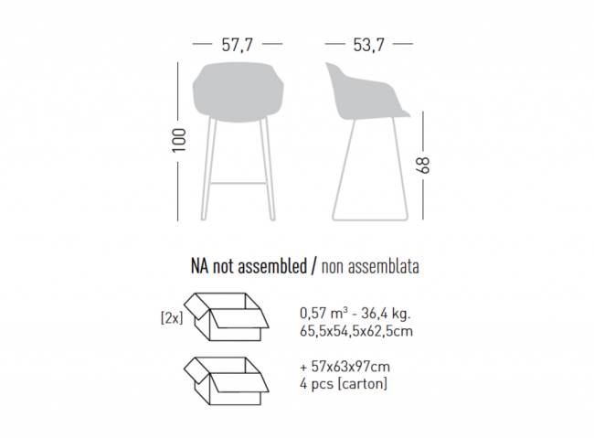 Кресло барное с обивкой Dress Dame S 68 577х537х1000 мм