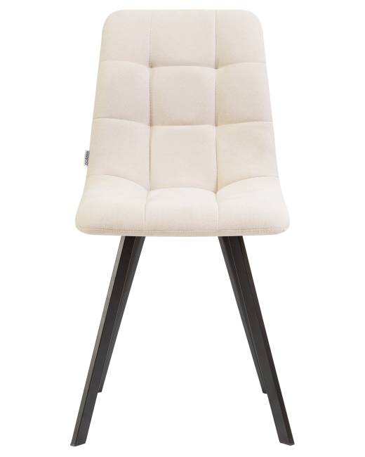 Стул обеденный DOBRIN ALEX SQUARE, черные матовые ножки, кремовая ткань (UF860-01B)