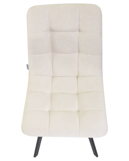 Стул обеденный DOBRIN ALEX SQUARE, черные матовые ножки, кремовая ткань (UF860-01B)