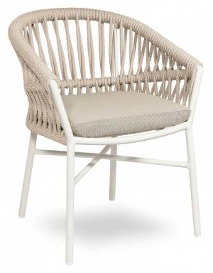 Кресло плетеное с подушкой Method белый, бежевый 620х580х790 мм