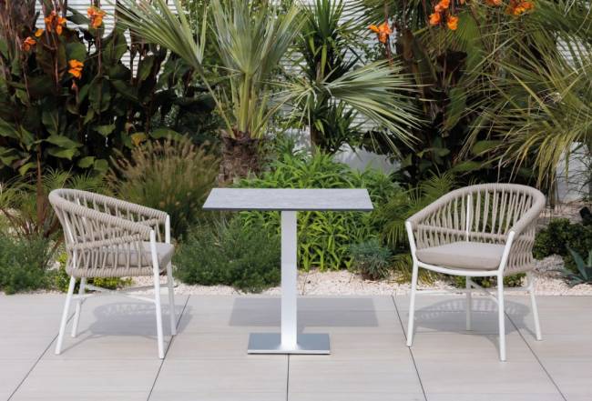 Кресло плетеное с подушкой Method белый, бежевый 620х580х790 мм