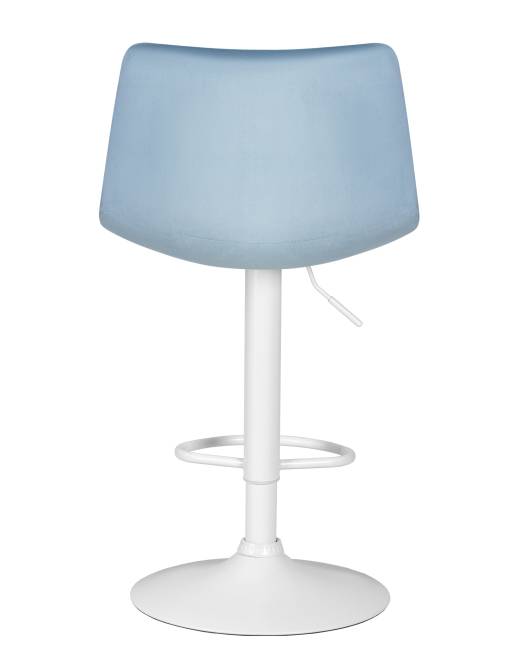 Стул барный DOBRIN TAILOR WHITE, пудрово-голубой велюр (MJ9-74)