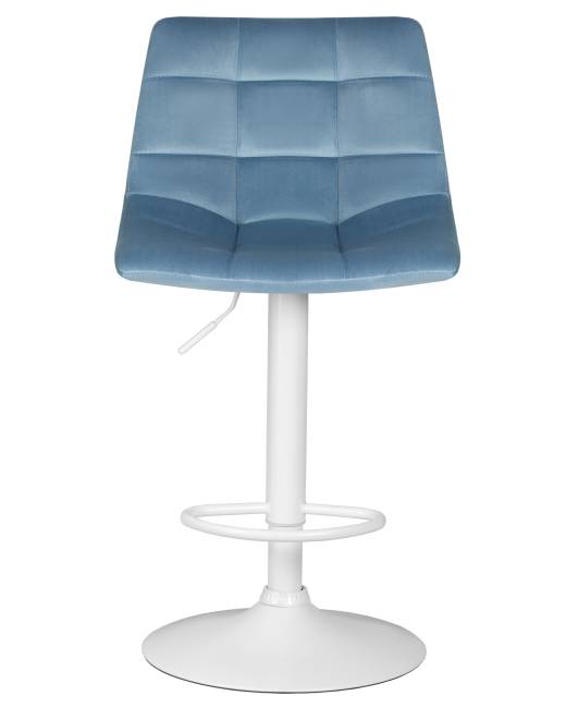 Стул барный DOBRIN TAILOR WHITE, пудрово-голубой велюр (MJ9-74)
