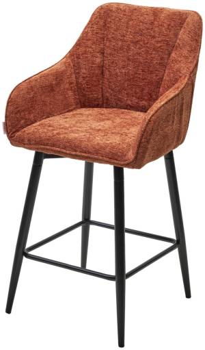 Полубарный стул ERYK 180 град. поворот. 3018-09 терракотовый, шенилл / черный каркас (H=67)