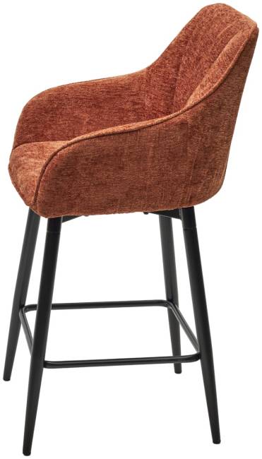 Полубарный стул ERYK 180 град. поворот. 3018-09 терракотовый, шенилл / черный каркас (H=67)