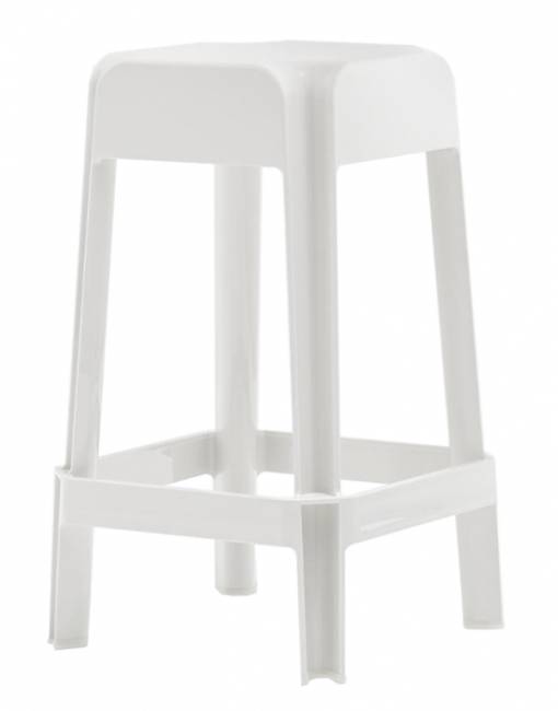Табурет пластиковый полубарный Rubik белый 400х400х650 мм