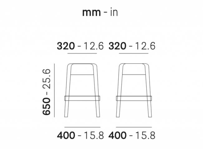 Табурет пластиковый полубарный Rubik белый 400х400х650 мм
