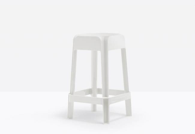 Табурет пластиковый полубарный Rubik белый 400х400х650 мм