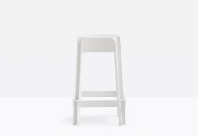 Табурет пластиковый полубарный Rubik белый 400х400х650 мм
