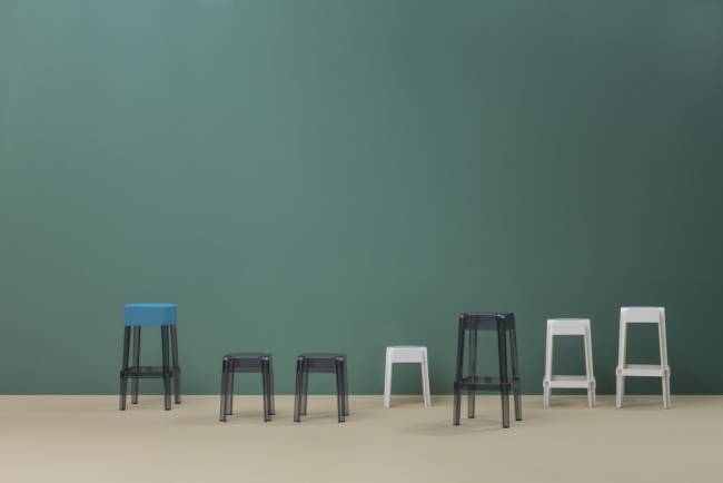 Табурет пластиковый полубарный Rubik белый 400х400х650 мм