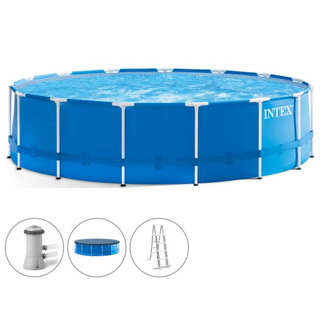 Каркасный бассейн Metal Frame 457х122см, 16805л, фил.-насос 3785л/ч, лестница, тент, подстилка