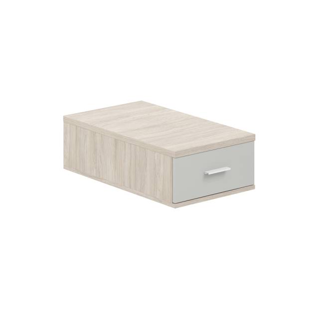 SG.532.OL.SH / Подвесная тумба с 1 ящ., 700, 400х518х173 / корпус: дуб светлый; фасады: серый бархат
