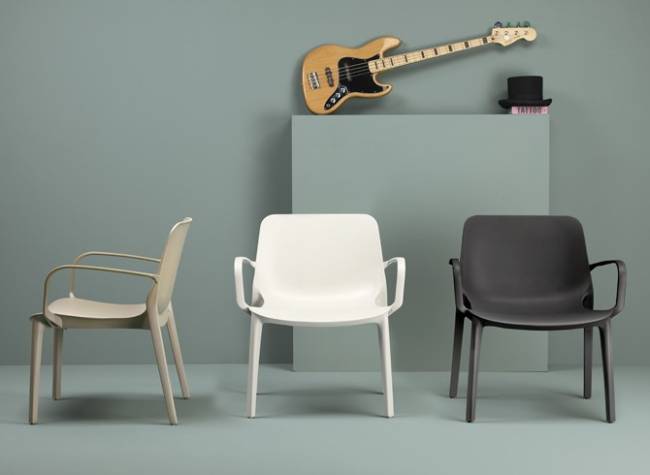 Кресло пластиковое Ginevra Lounge лен 680х620х780 мм