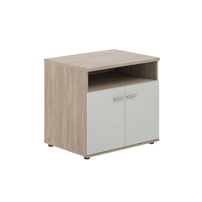 SG.631.OD.SH / Тумба сервисная 802х600х750 с нишей, 2 фасадами / корпус: дуб темный; фасады: серый бархат