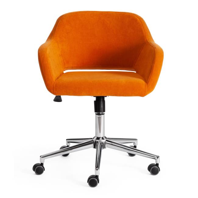 Кресло Модена/Modena хром флок , оранжевый, 18 оранжевый флок