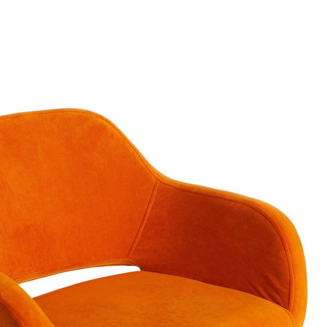 Кресло Модена/Modena хром флок , оранжевый, 18 оранжевый флок