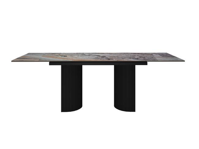 Стол DikLine EKD160, Керамика Venetian Brown Light глянец (К4), опоры черные (2 уп.)